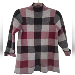 Tahari Women's Black and Red Turtleneck sweater, size S.